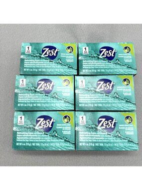 Zest Refreshing Aqua Vitamin E Deodorant Bar Soap 4 oz Bars Lot of 6